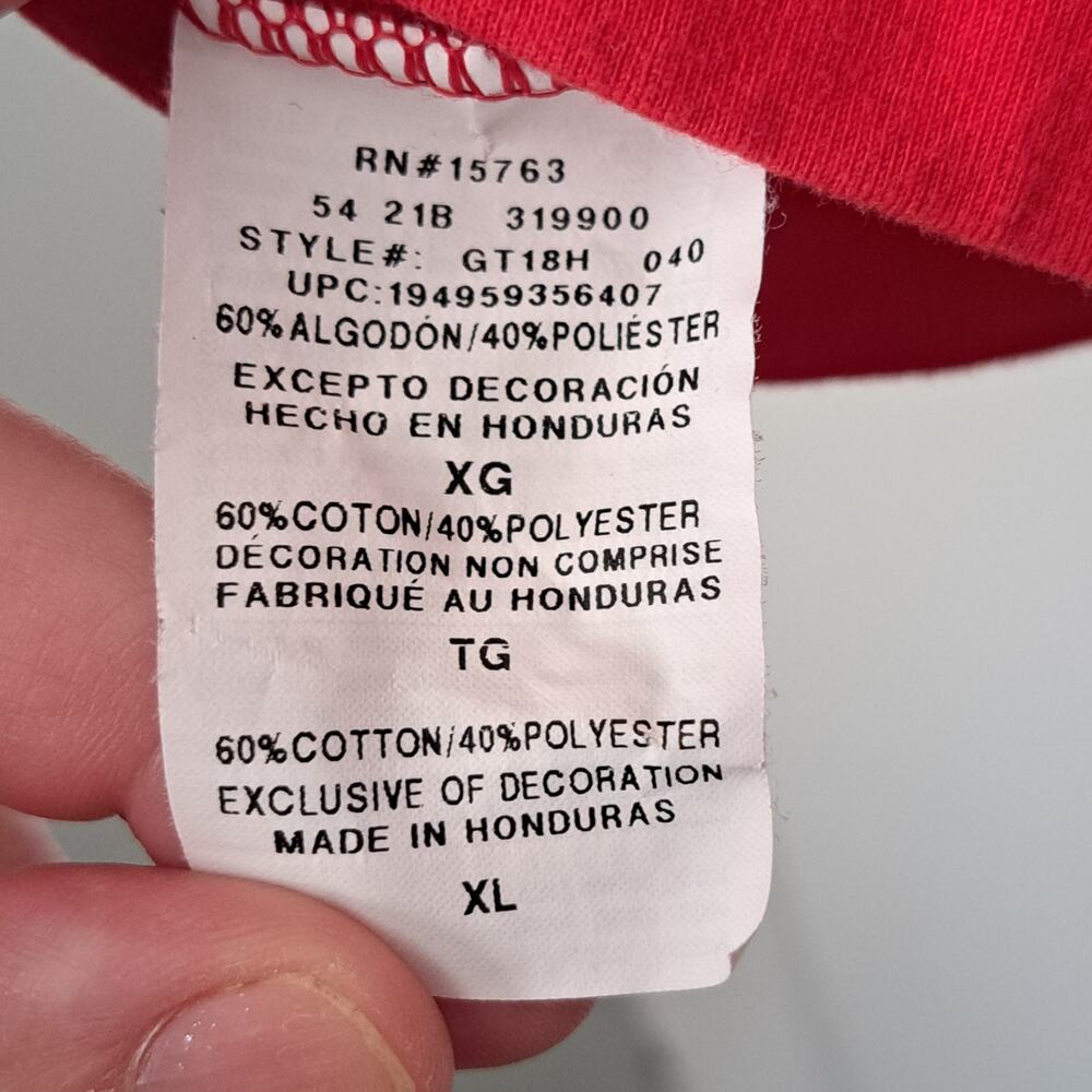 Champion Classic Short Sleeve Logo T-Shirt Red White Blue Stars Women's XL - Picture 4 of 5